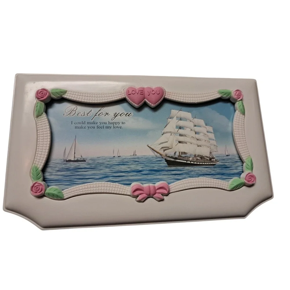 Blue Dancing Ballerina Couple Musical Jewelry Storage Box‎
